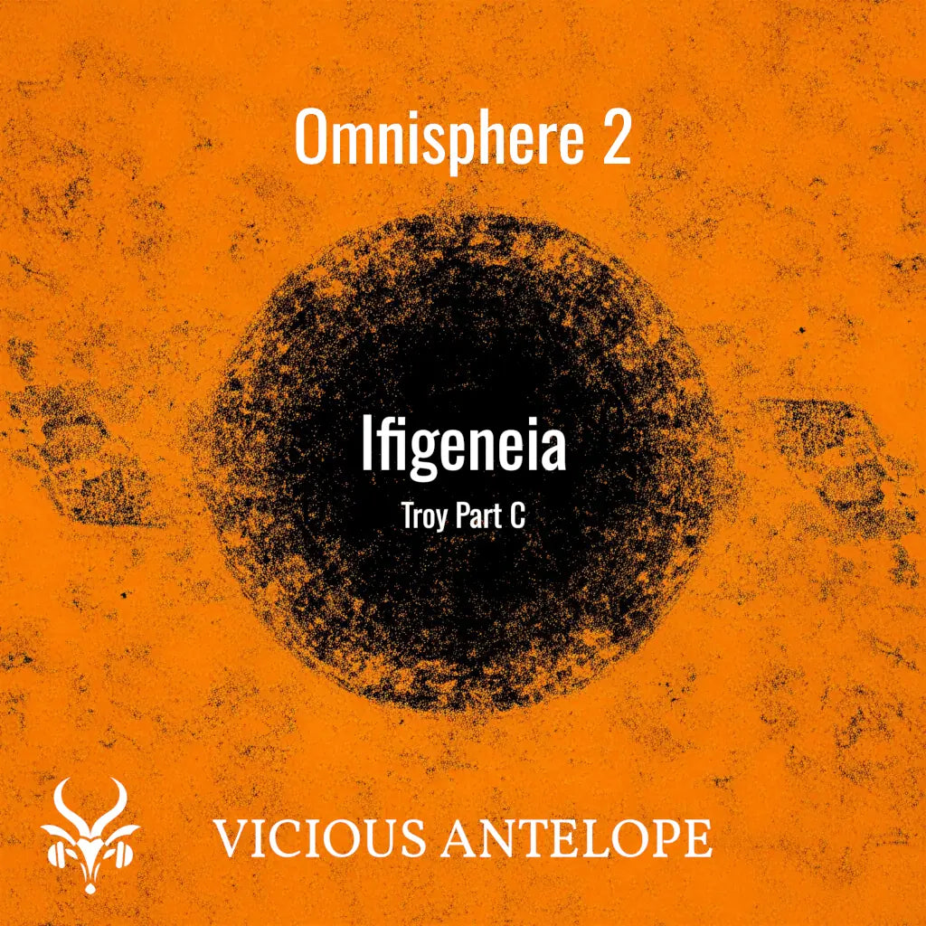 Troy Part C Ifigeneia preset library cover artwork for Omnisphere 3 – Vicious Antelope