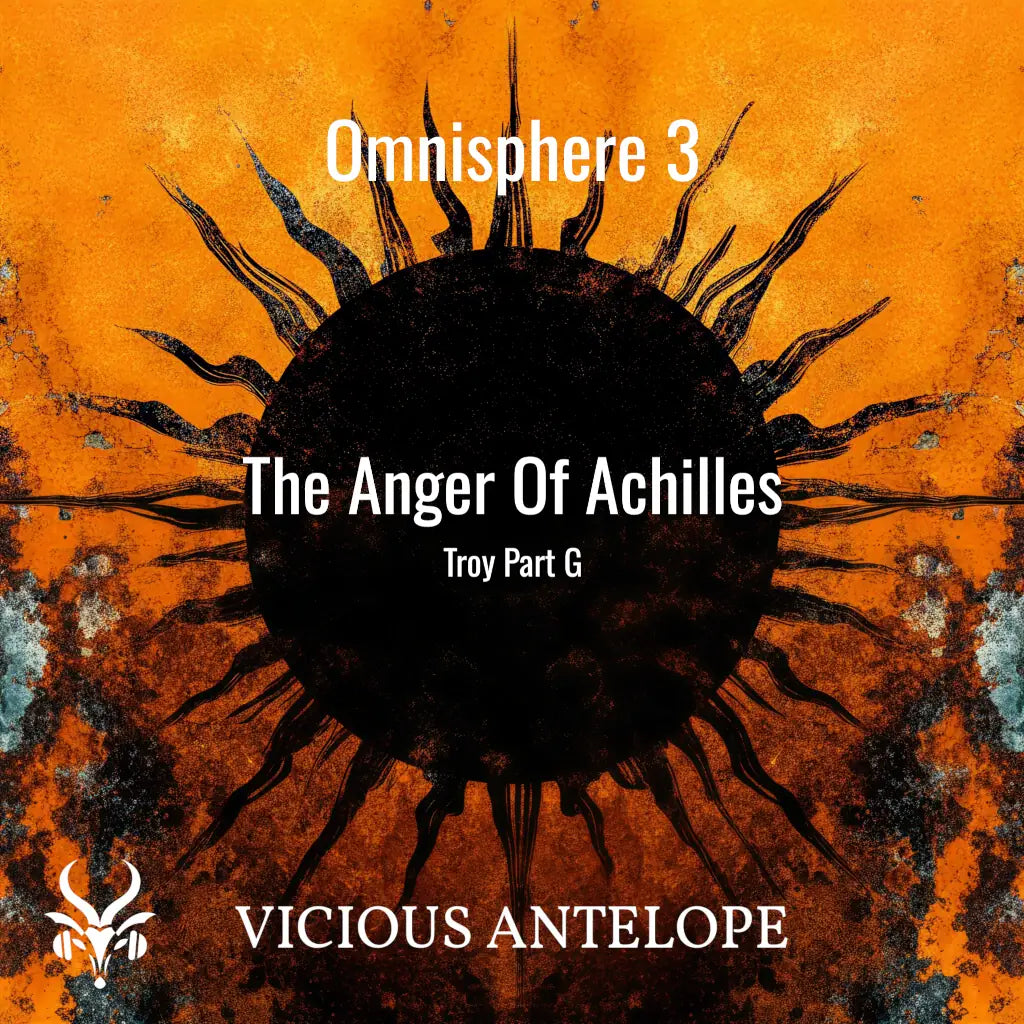 Troy G - The Anger Of Achilles preset library cover artwork for Omnisphere 3 – Vicious Antelope