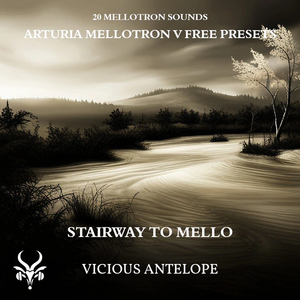 Stairway To Mello preset pack cover artwork for Arturia – Vicious Antelope