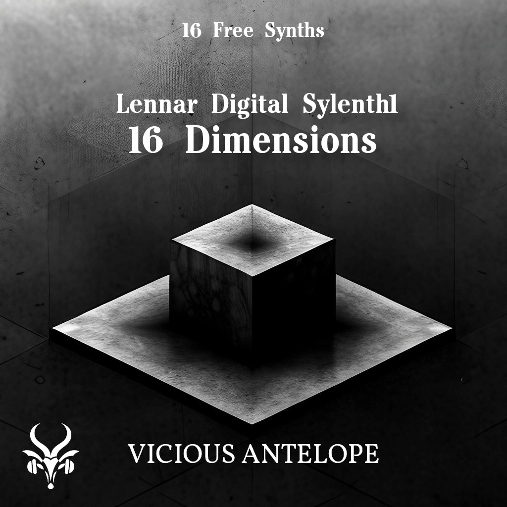 16 Dimensions preset pack cover artwork for Lennar Digital SYLENTH – Vicious Antelope