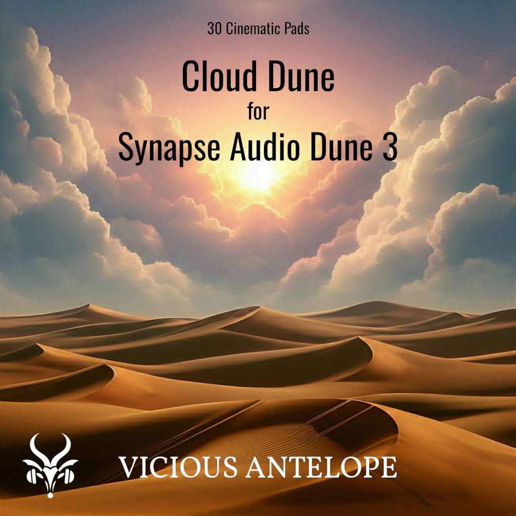 Cloud Dune preset library cover artwork for Dune 3 – Vicious Antelope