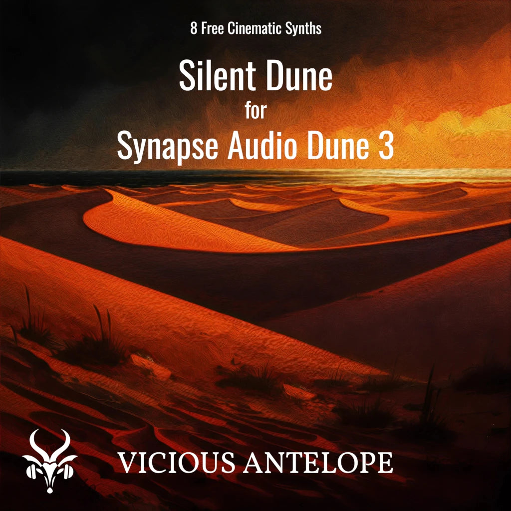 Silent Dune preset library cover artwork for Dune 3 – Vicious Antelope