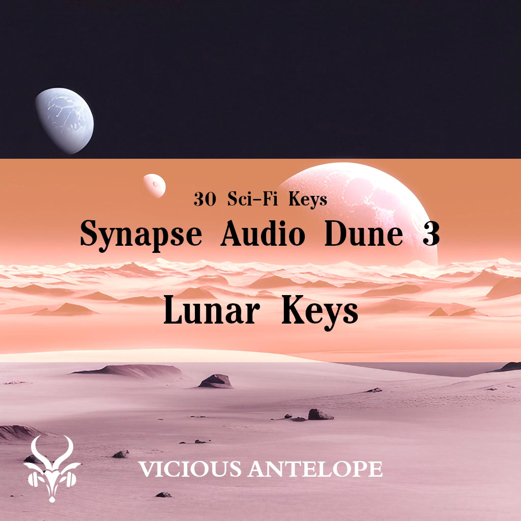 Lunar Keys preset library cover artwork for Dune 3 – Vicious Antelope