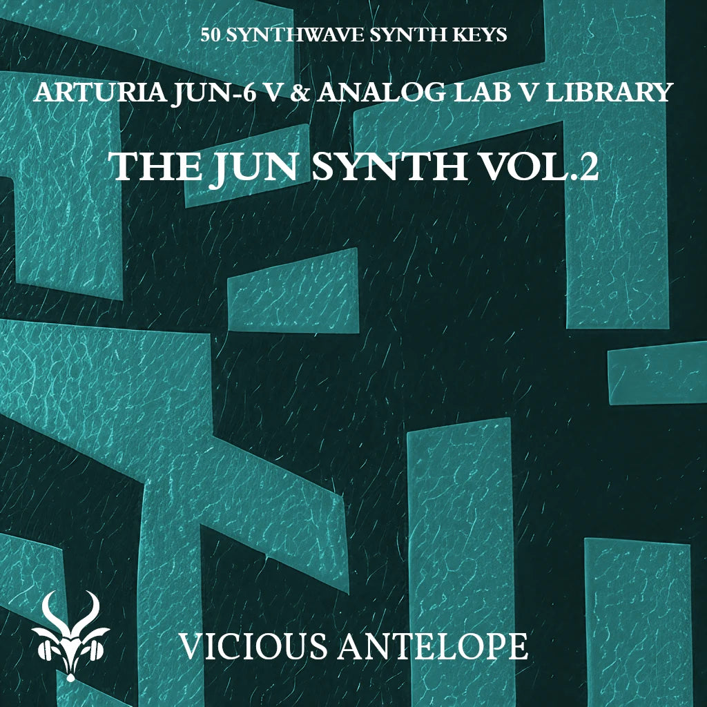 The Jun Synth Vol.2 preset pack cover artwork for Arturia – Vicious Antelope