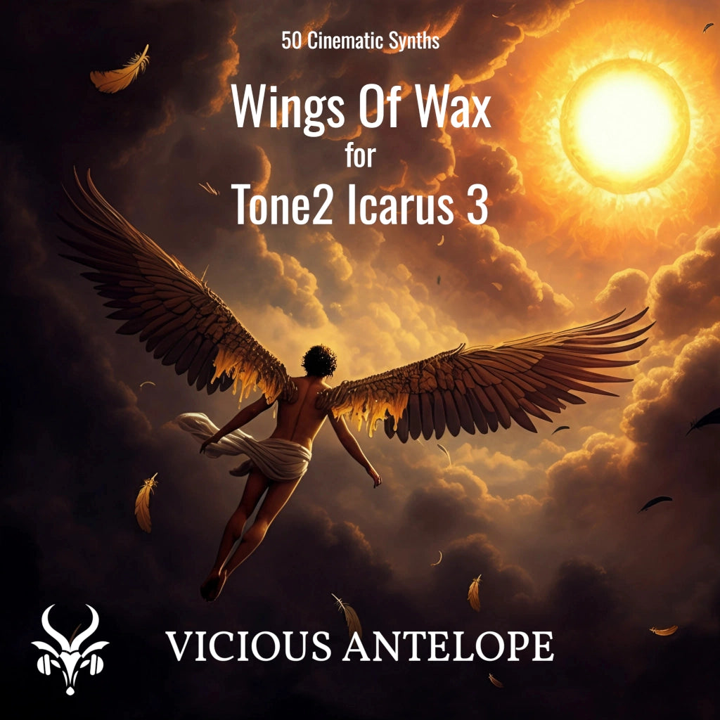 Wings Of Wax preset pack cover artwork for Tone 2 Saurus – Vicious Antelope