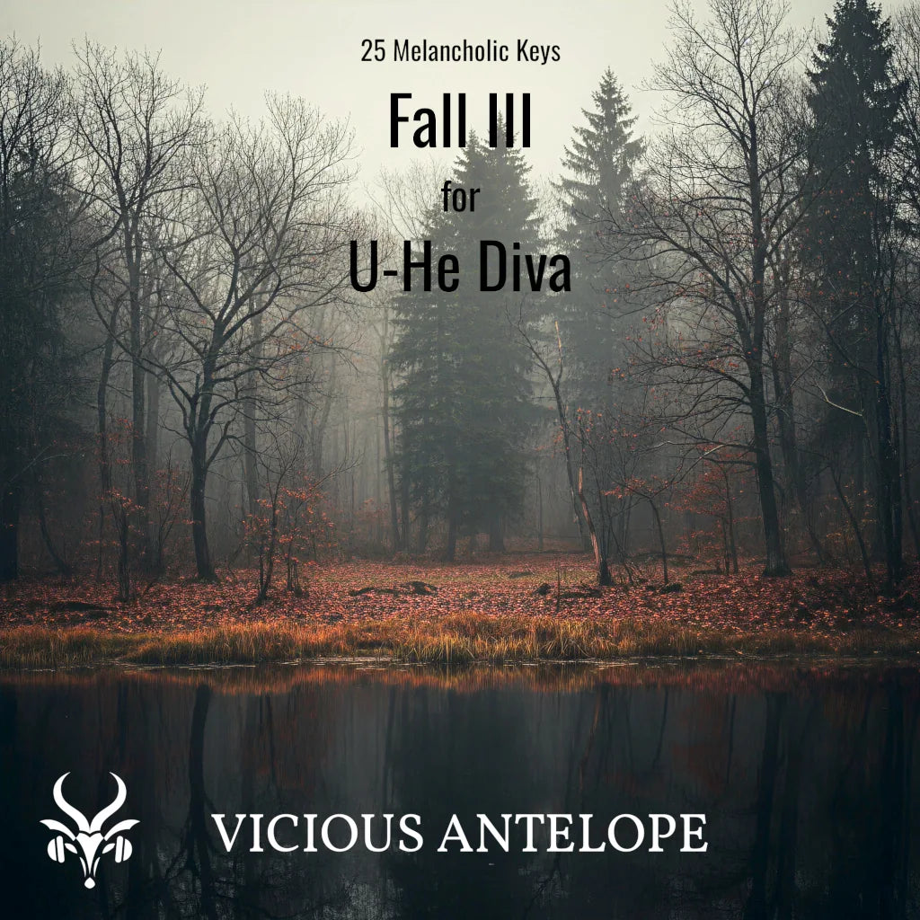 Fall III preset pack cover artwork for U-He Diva – Vicious Antelope
