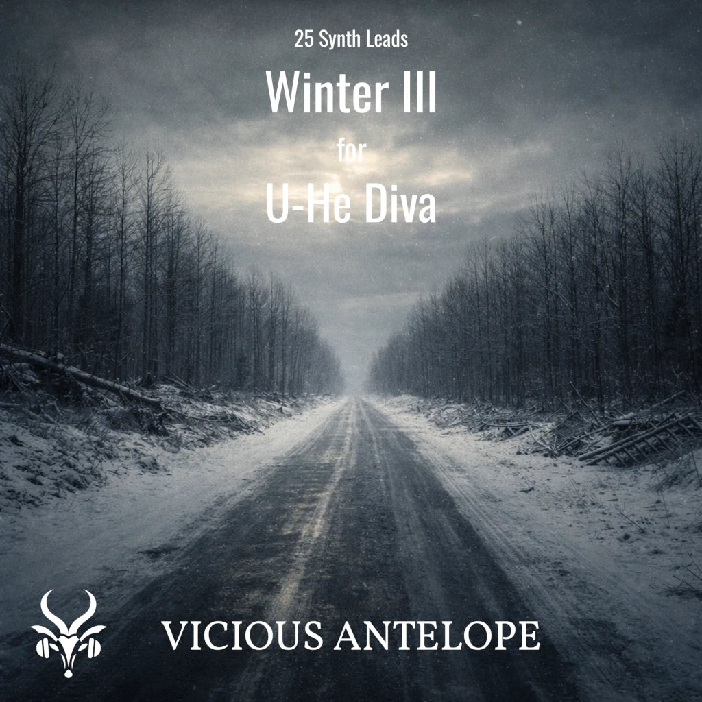 Winter III preset pack cover artwork for U-He Diva – Vicious Antelope