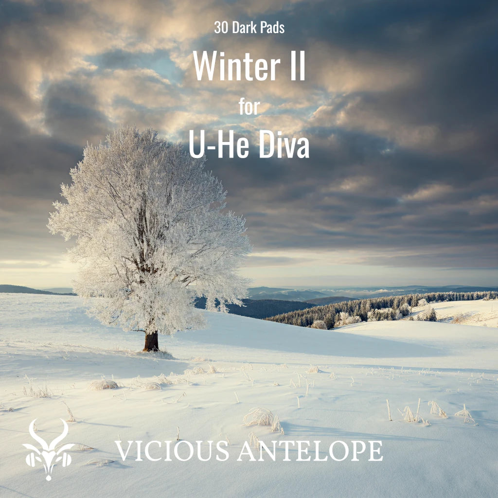 Winter II preset pack cover artwork for U-He Diva – Vicious Antelope