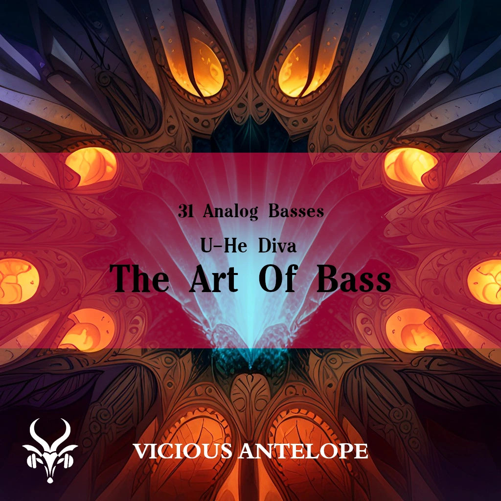 The Art Of Bass preset pack cover artwork for U-He Diva – Vicious Antelope 