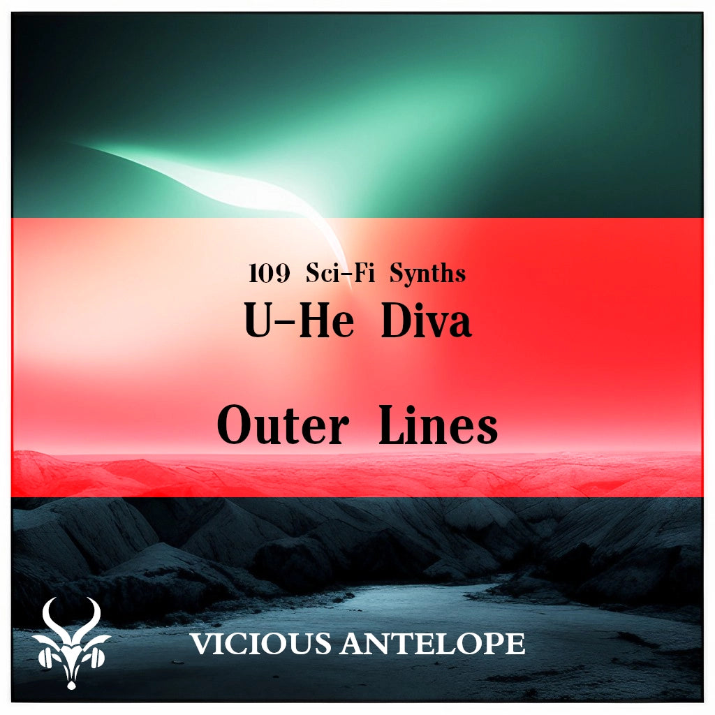 Outer Lines preset pack cover artwork for U-He Diva – Vicious Antelope