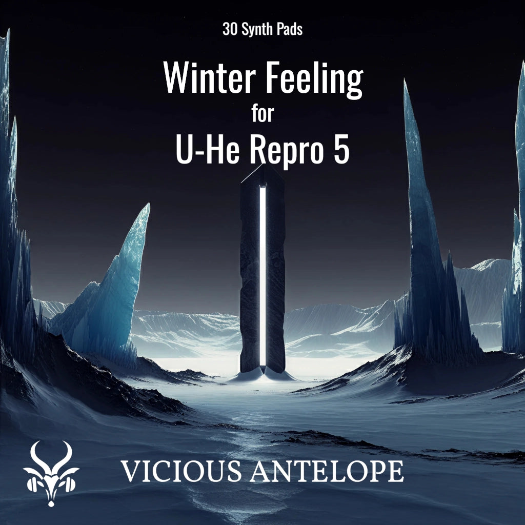 Winter Feeling preset pack cover artwork for U-He RePro 5 – Vicious Antelope