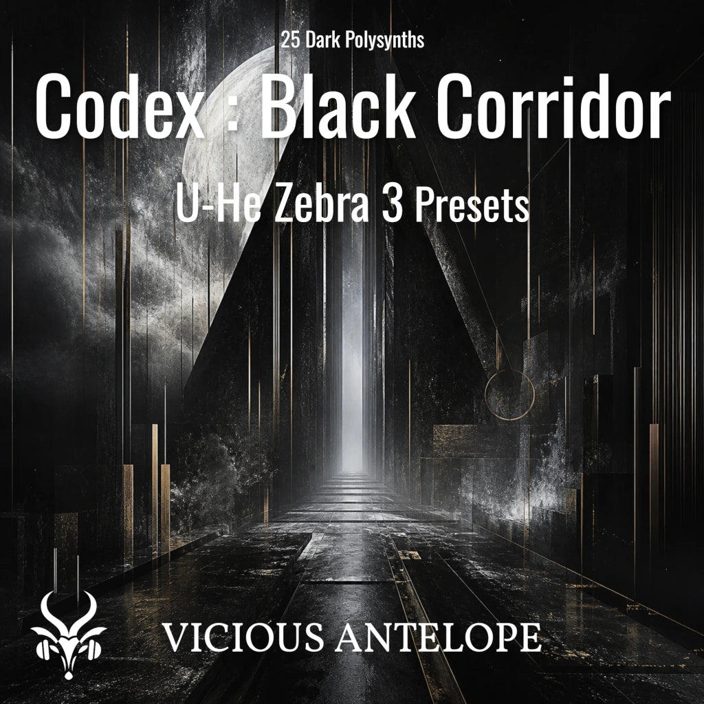 Dark cinematic Zebra 3 presets pack with atmospheric and sci-fi synth textures