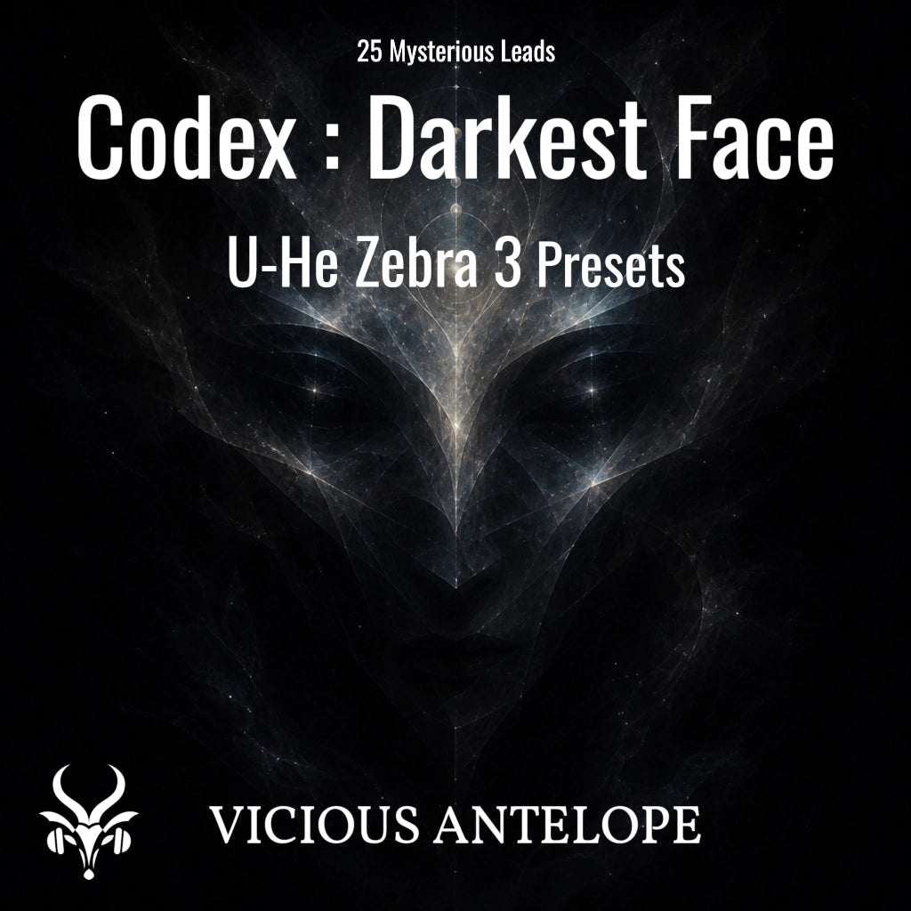 Dark atmospheric artwork for Codex Darkest Face Zebra 3 preset pack