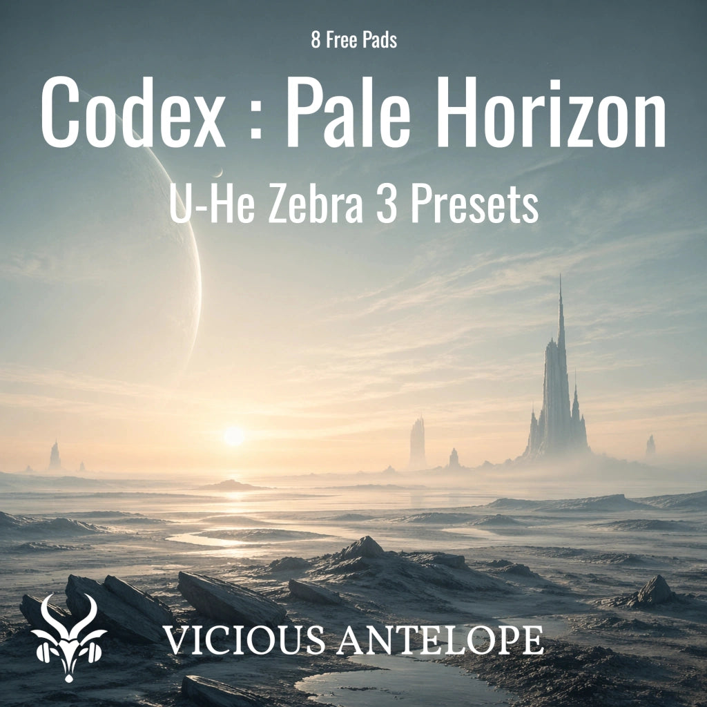 Codex - Pale Horizon Free Zebra 3 presets pack with ambient pads and lo-fi textures