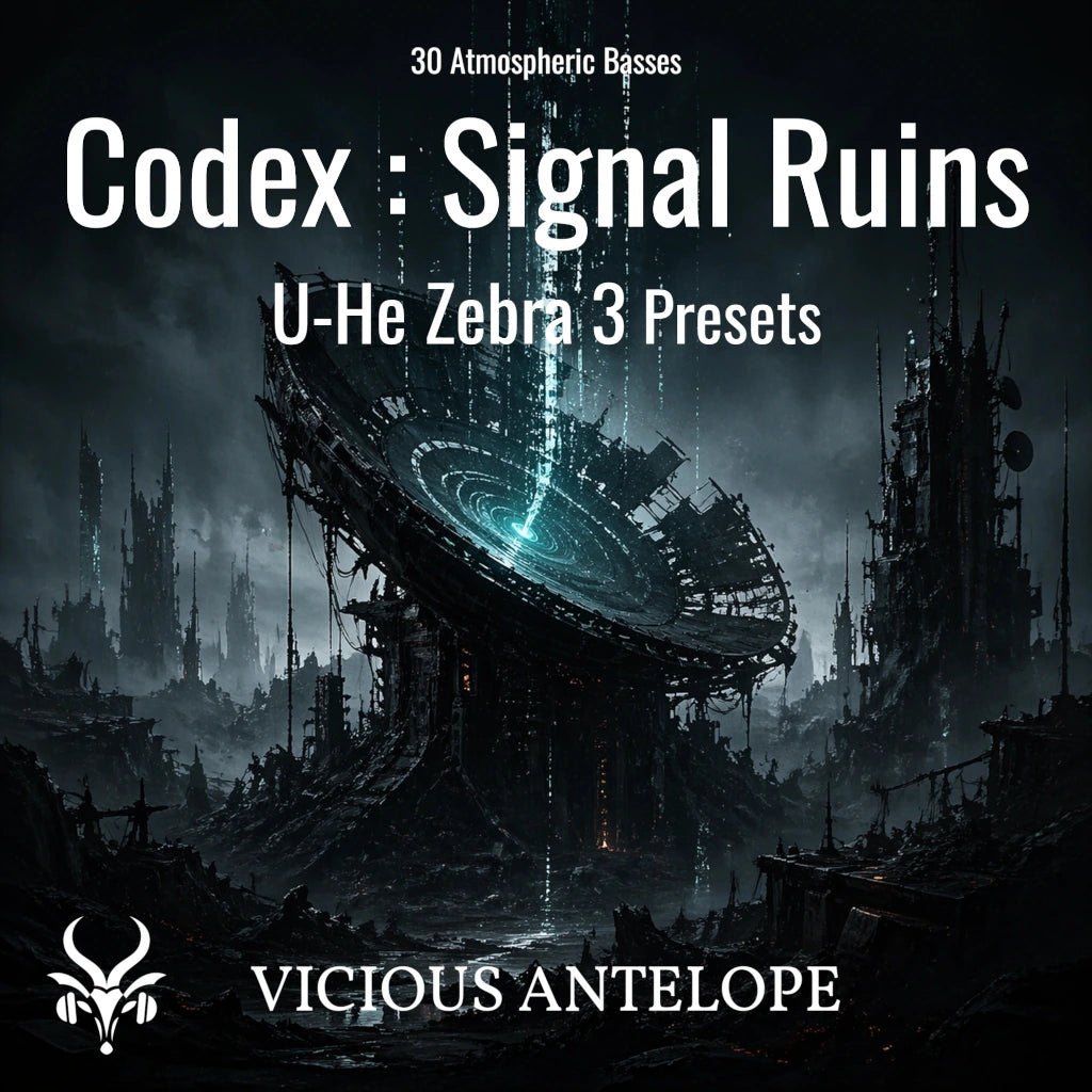 Zebra 3 cinematic preset pack with atmospheric bass synths and sci fi textures