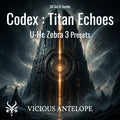 Codex: Titan Echoes Zebra 3 preset pack with cinematic sci-fi polysynth textures and atmospheric sounds