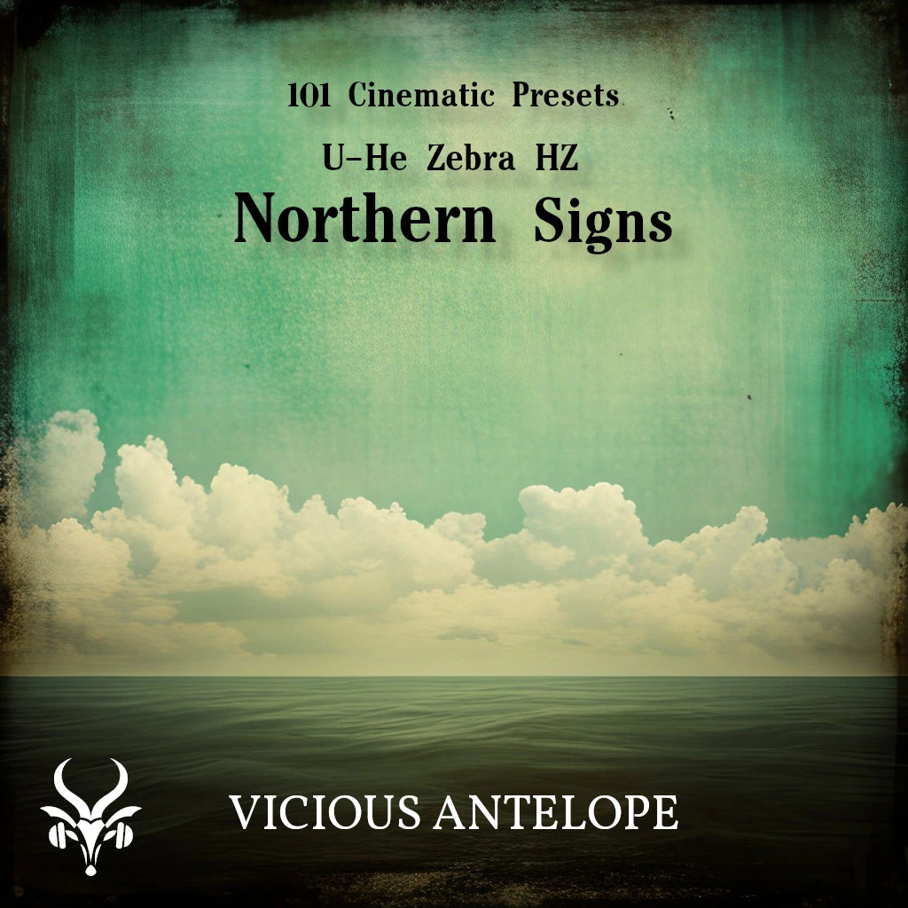 Northern Signs preset pack cover artwork for U-He Zebra– Vicious Antelope