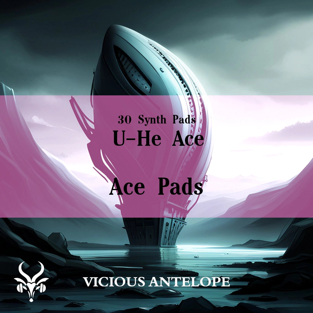 Ace Pads preset pack cover artwork for U-He ACE – Vicious Antelope