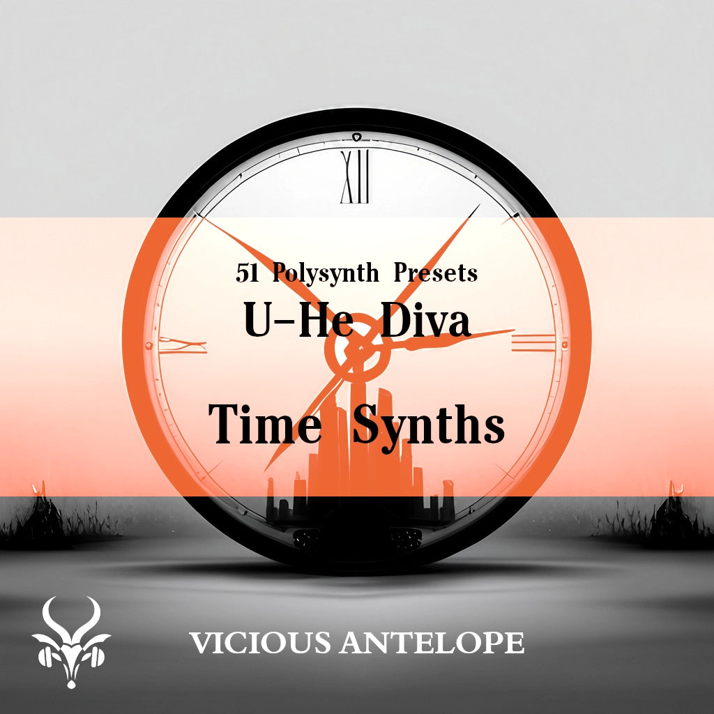 Time Synths preset pack cover artwork for U-He Diva – Vicious Antelope