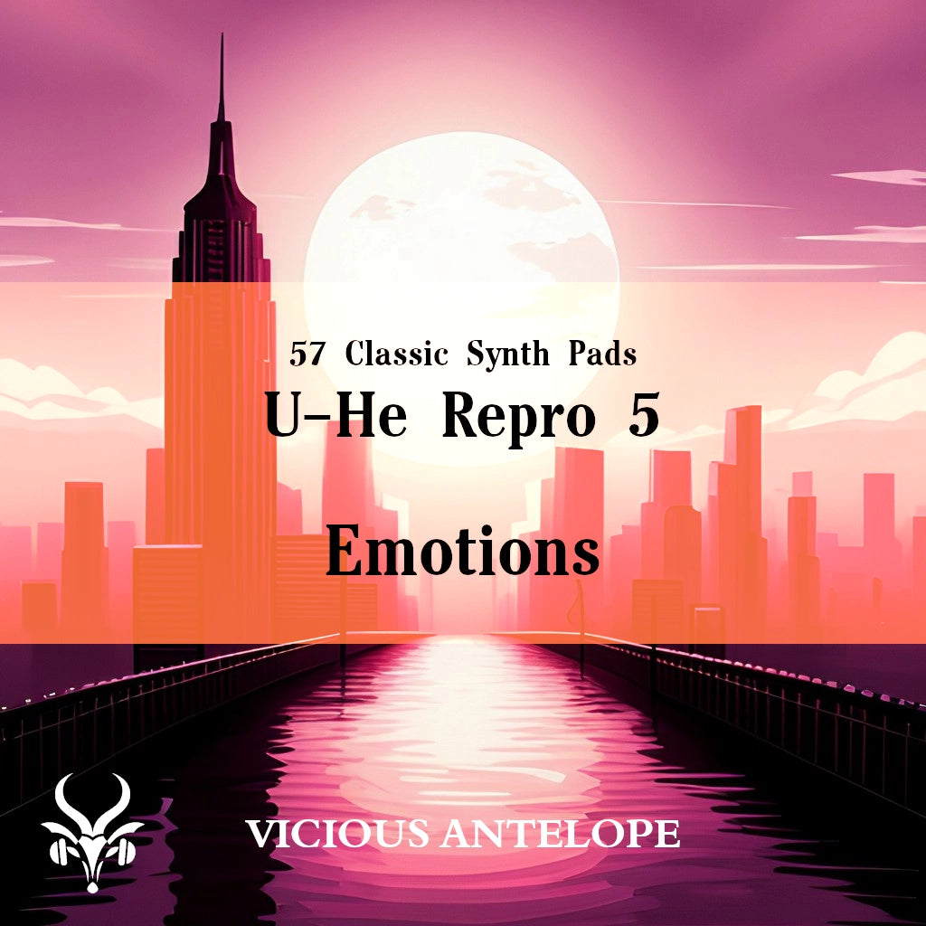 Emotions preset pack cover artwork for U-He RePro 5 – Vicious Antelope