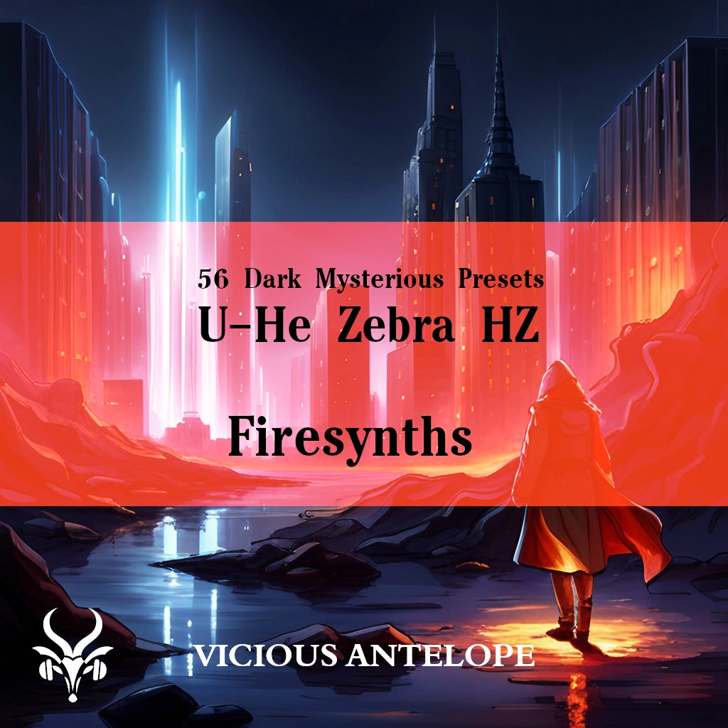 Firesynths preset pack cover artwork for U-He Zebra– Vicious Antelope