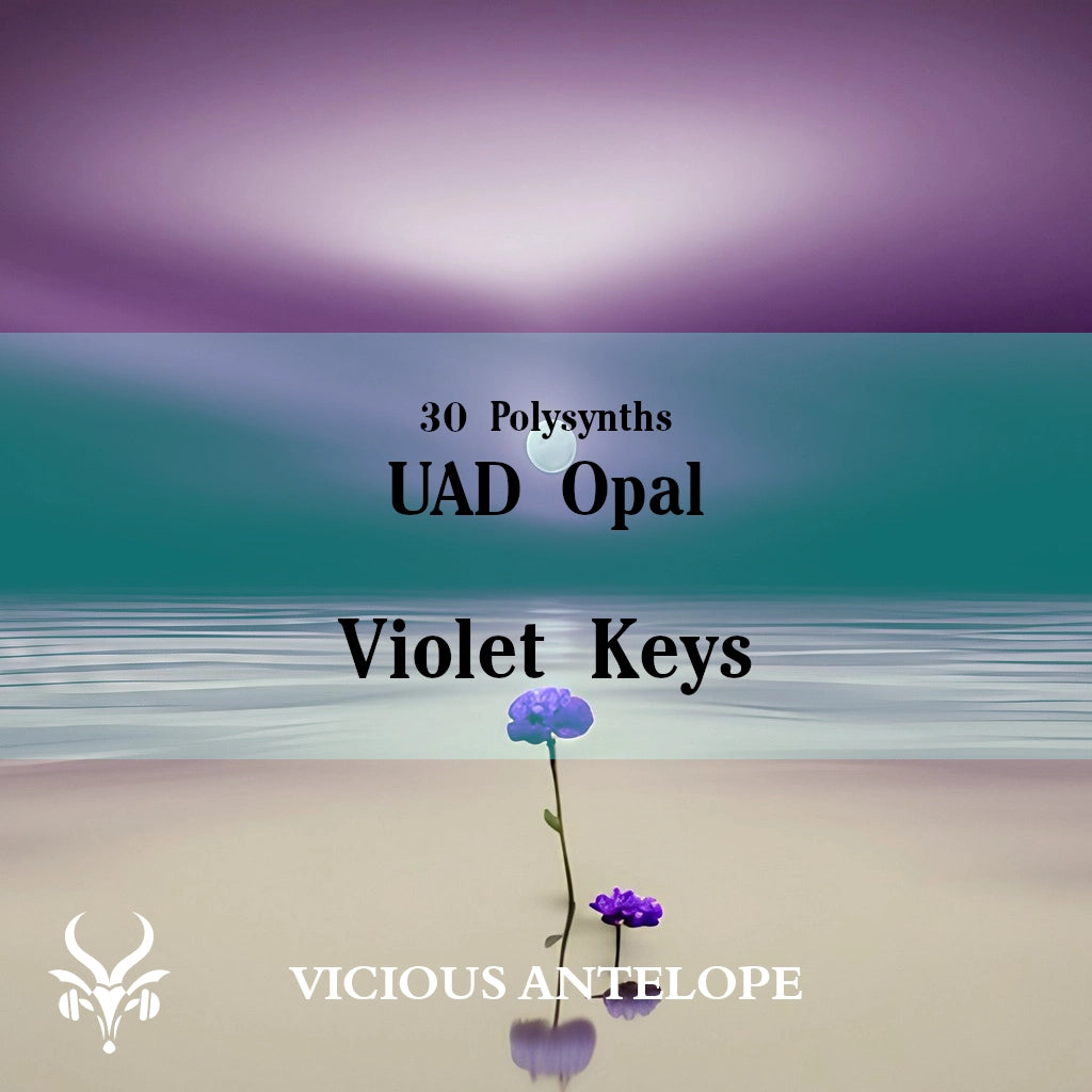 Violet Keys preset pack cover artwork for Universal Audio Opal – Vicious Antelope