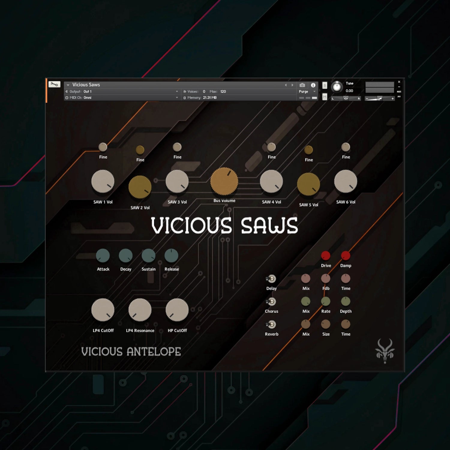 Vicious Antelope Kontakt library, Vicious Saws.