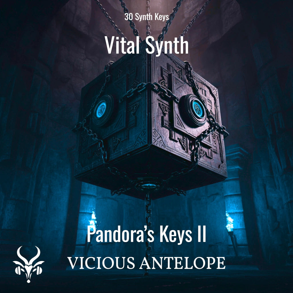 Pandora's Keys II preset pack cover artwork for Vital – Vicious Antelope