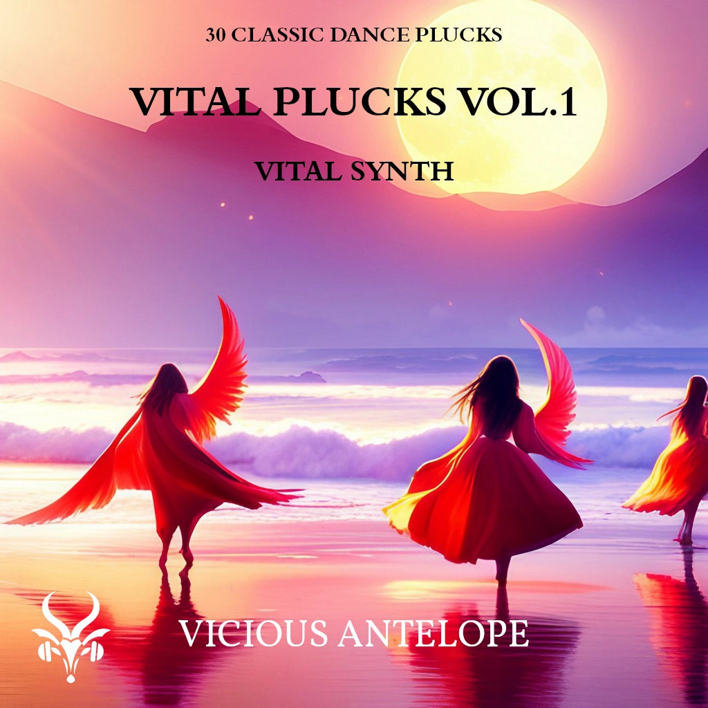 Vital Plucks Vol.1 preset pack cover artwork for Vital – Vicious Antelope