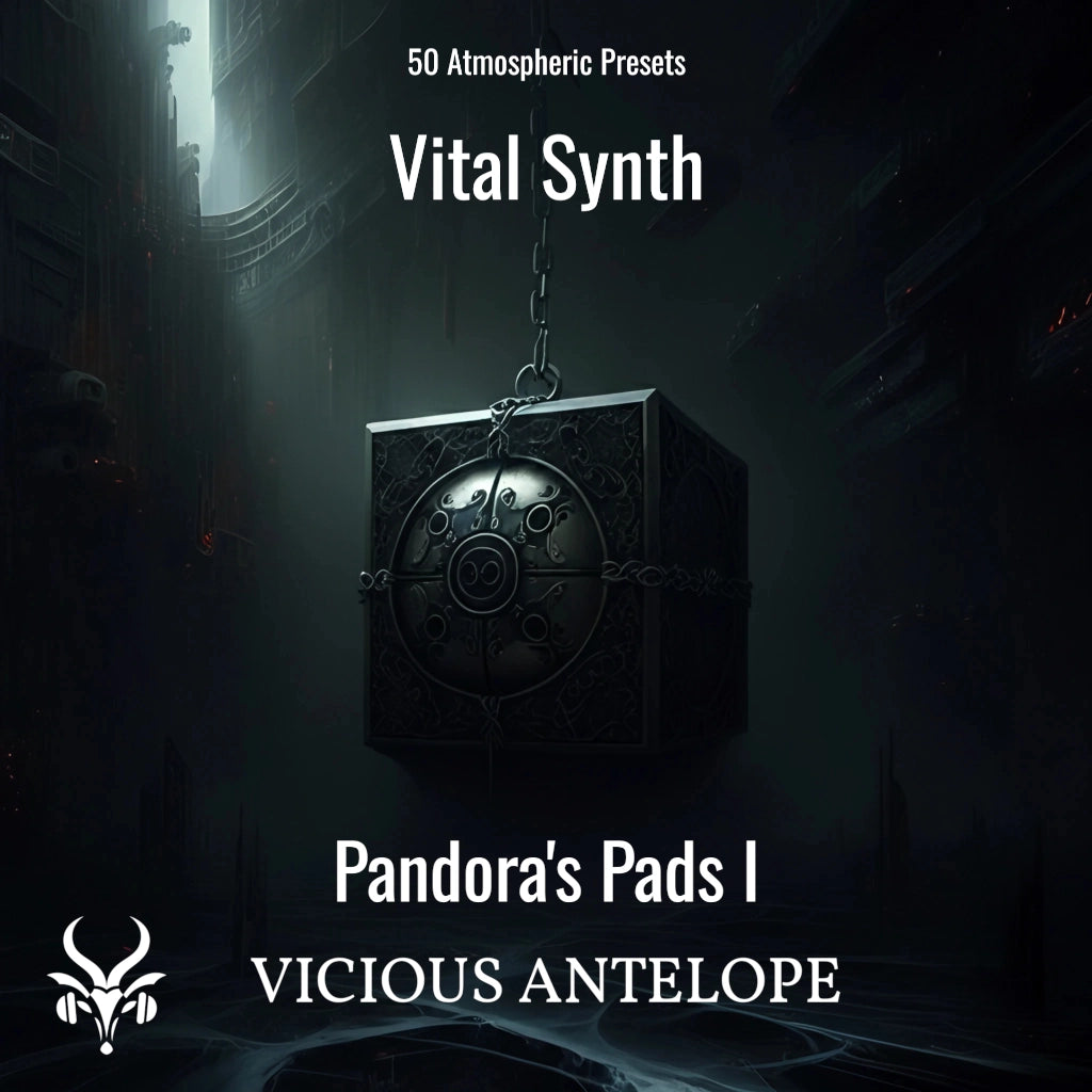 Pandora's Pads I preset pack cover artwork for Vital – Vicious Antelope