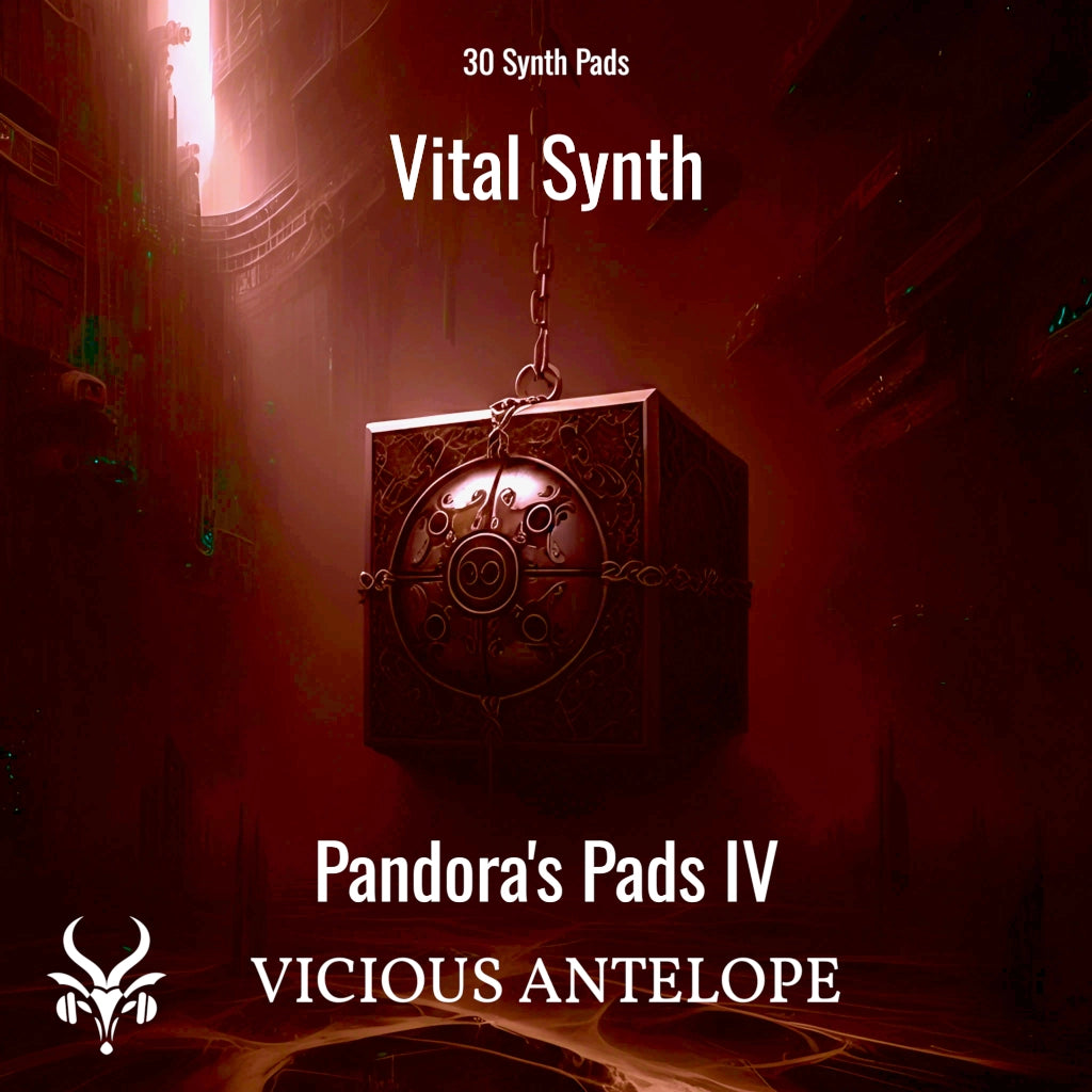Pandora Pads IV preset pack cover artwork for Vital – Vicious Antelope