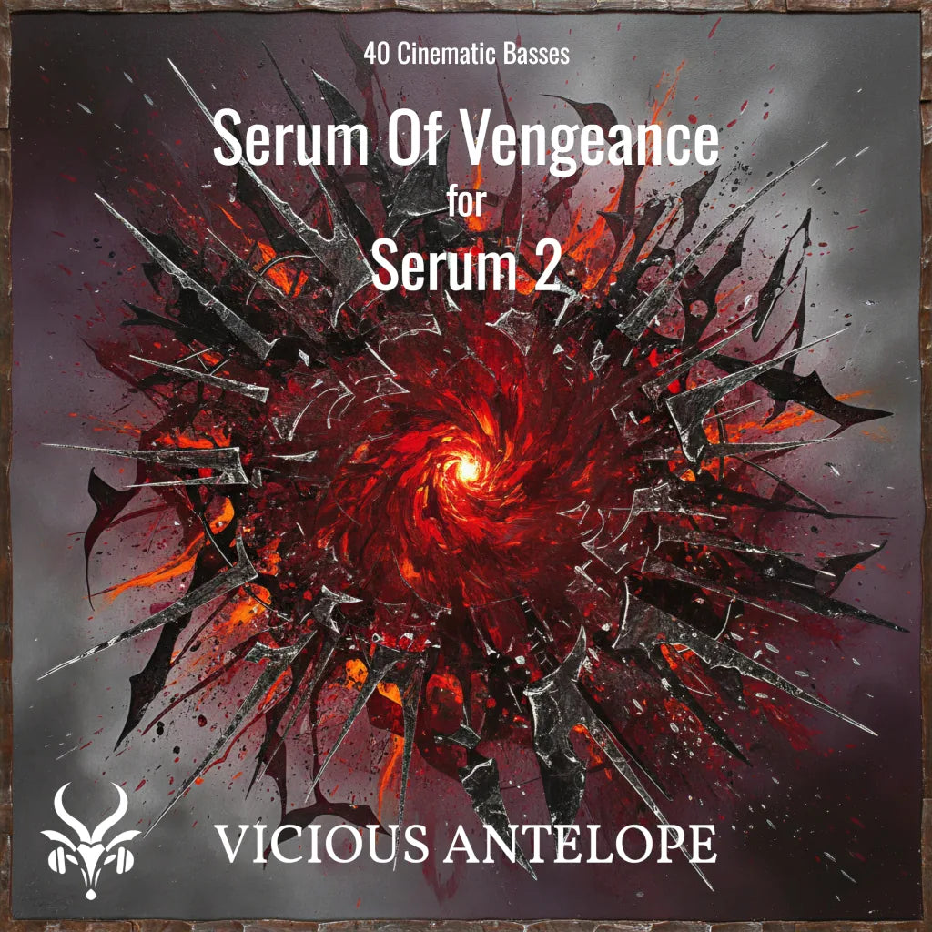 Serum Of Vengeance preset pack cover artwork for Serum 2 – Vicious Antelope