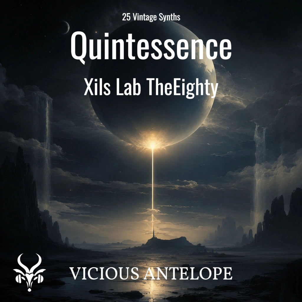 Vintage cinematic TheEighty presets with retro polysynth keys and atmospheric synth textures