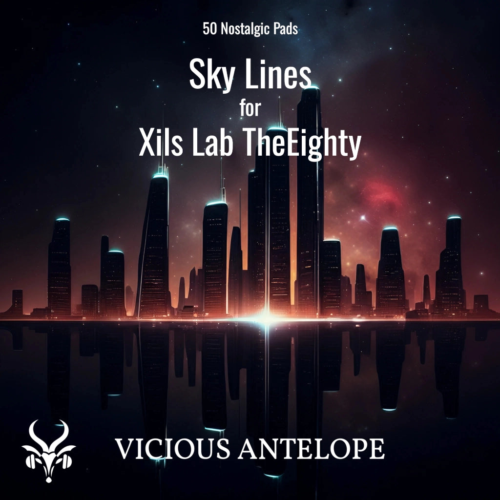 Sky Lines preset pack cover artwork for Xils Lab TheEighty – Vicious Antelope