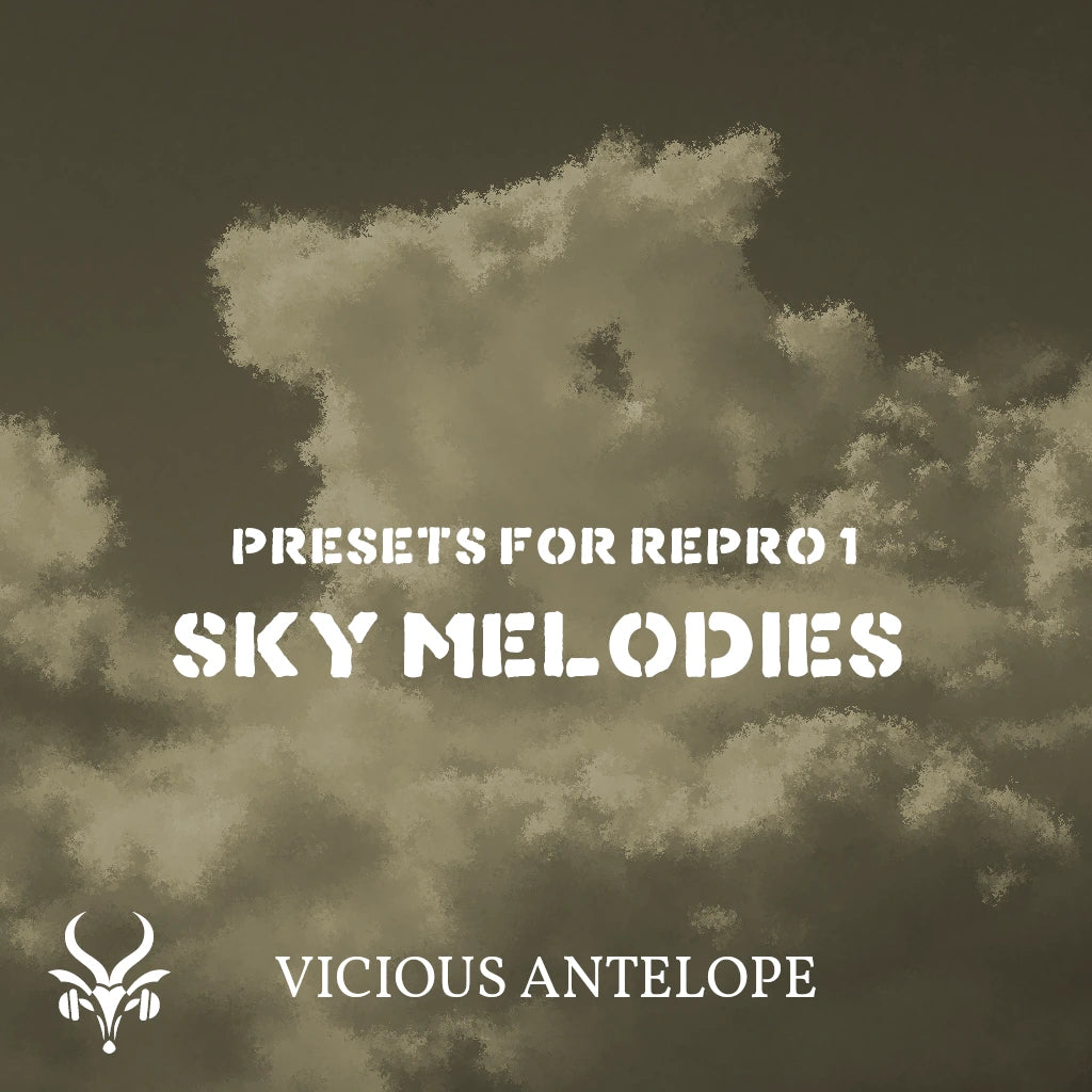 Sky Melodies preset pack cover artwork for U-He RePro 1 – Vicious Antelope