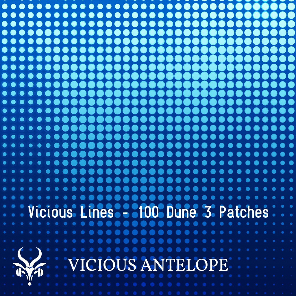 Vicious Lines preset library cover artwork for Dune 3 – Vicious Antelope
