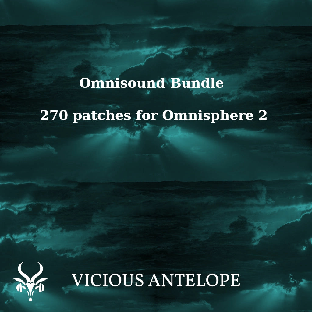 Omnisound Bundle preset library cover artwork for Omnisphere 3 – Vicious Antelope