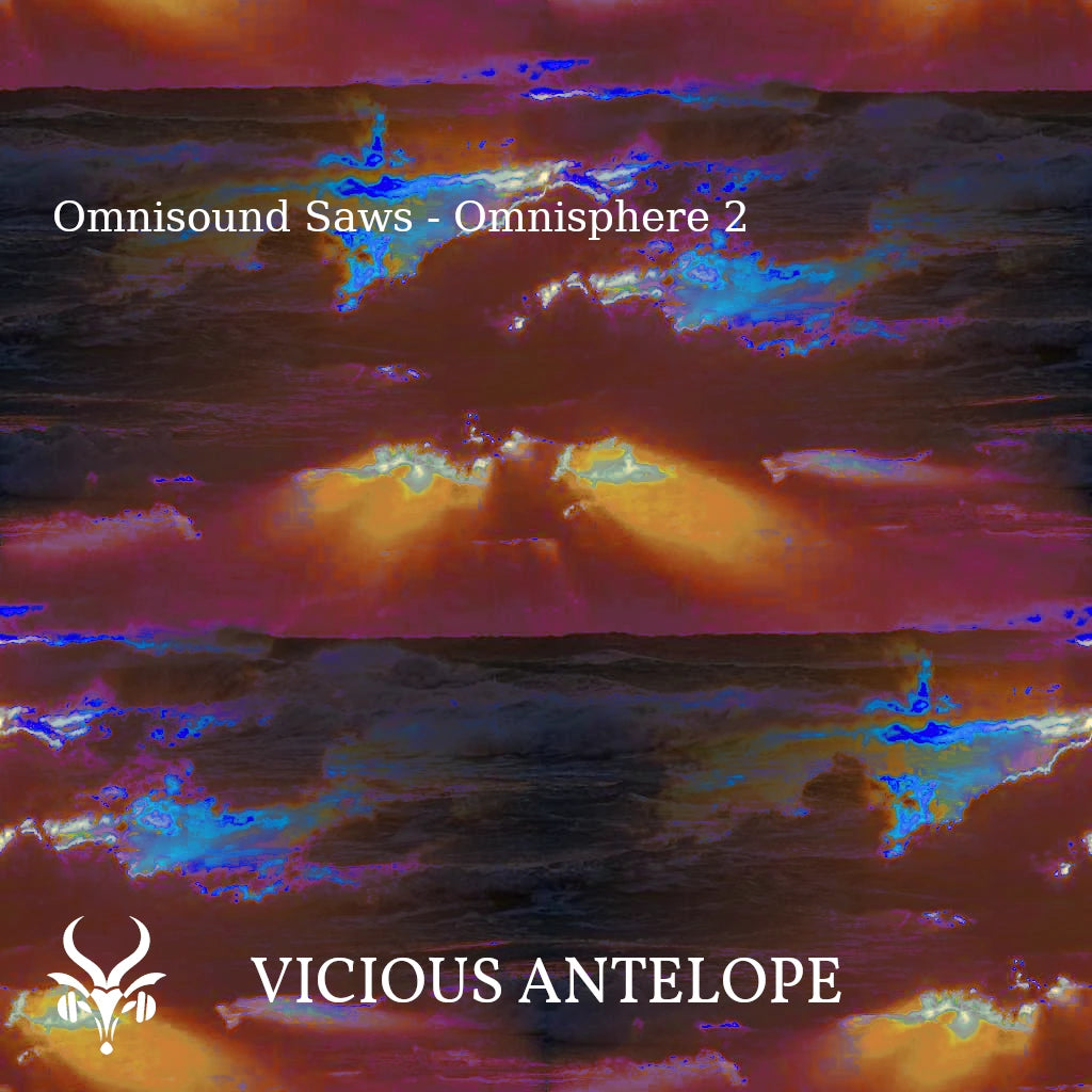 Omnisound Saws preset library cover artwork for Omnisphere 3 – Vicious Antelope