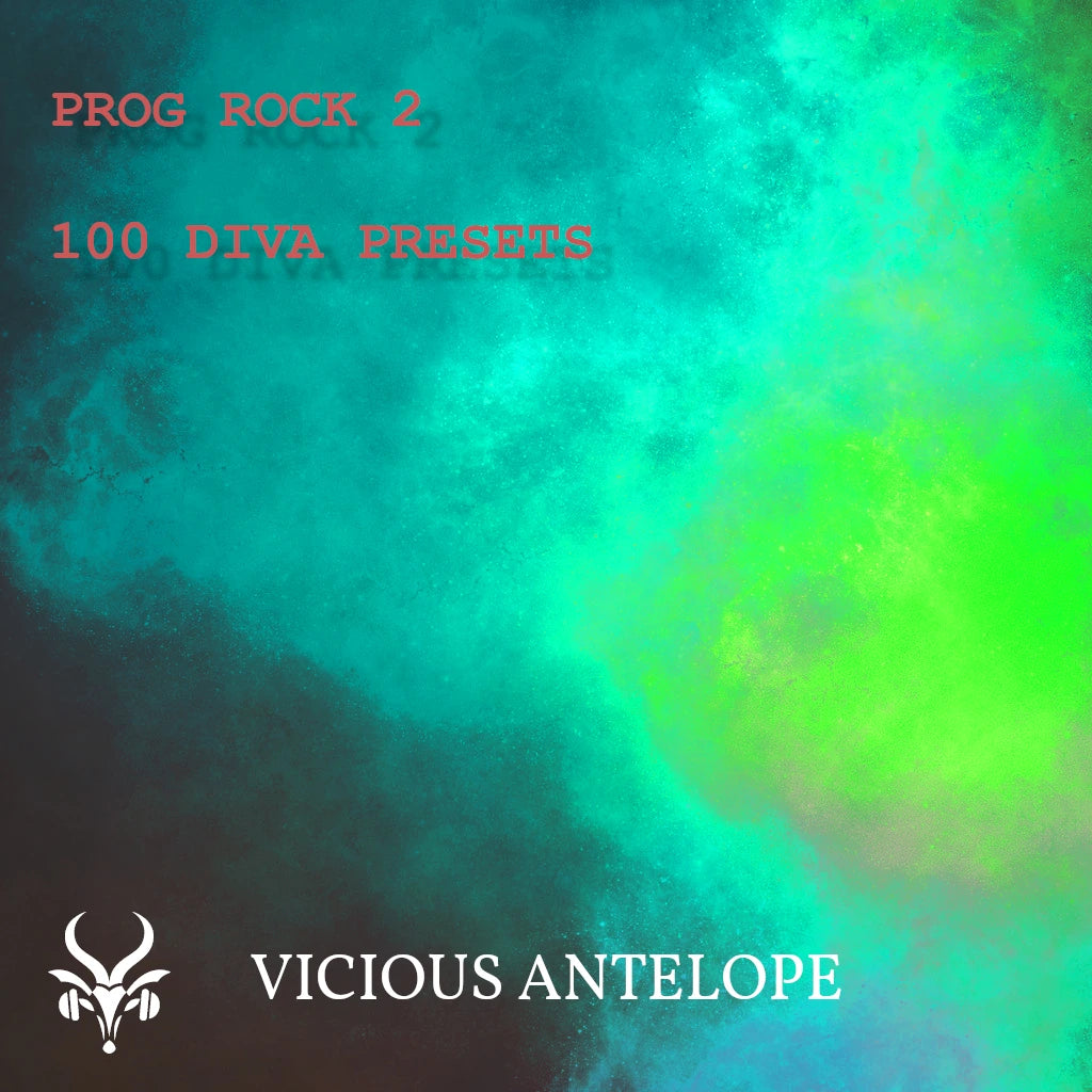 Prog Rock 2 preset pack cover artwork for U-He Diva – Vicious Antelope
