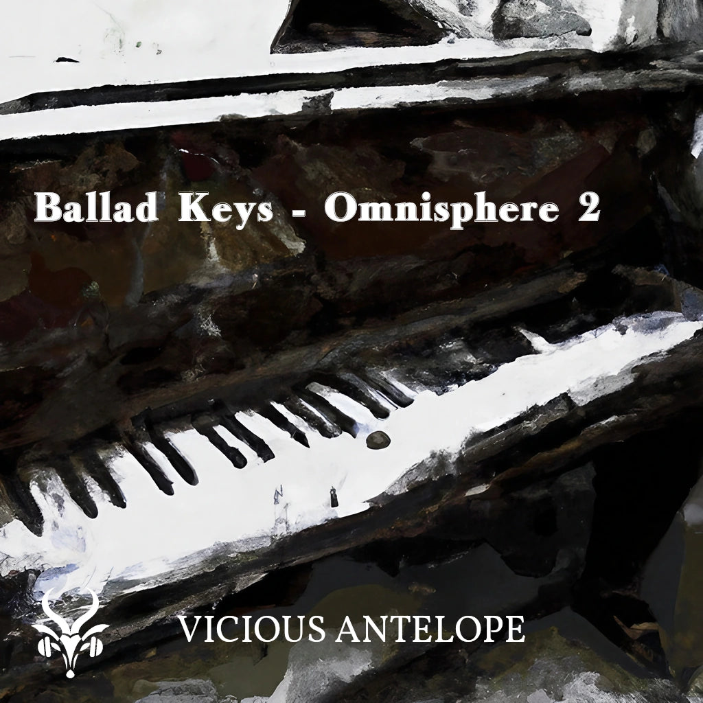 Ballad Keys preset library cover artwork for Omnisphere 3 – Vicious Antelope