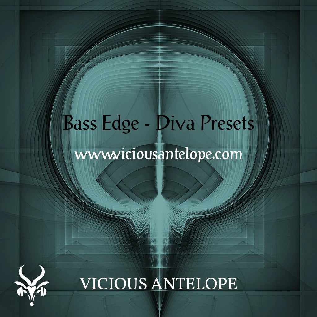 Bass Edge preset pack cover artwork for U-He Diva – Vicious Antelope