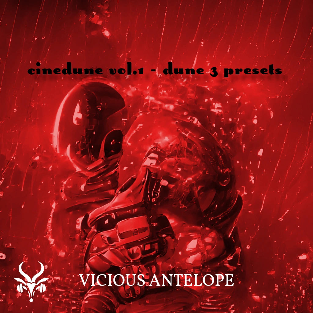 Cinedune Vol.1 preset library cover artwork for Dune 3 – Vicious Antelope
