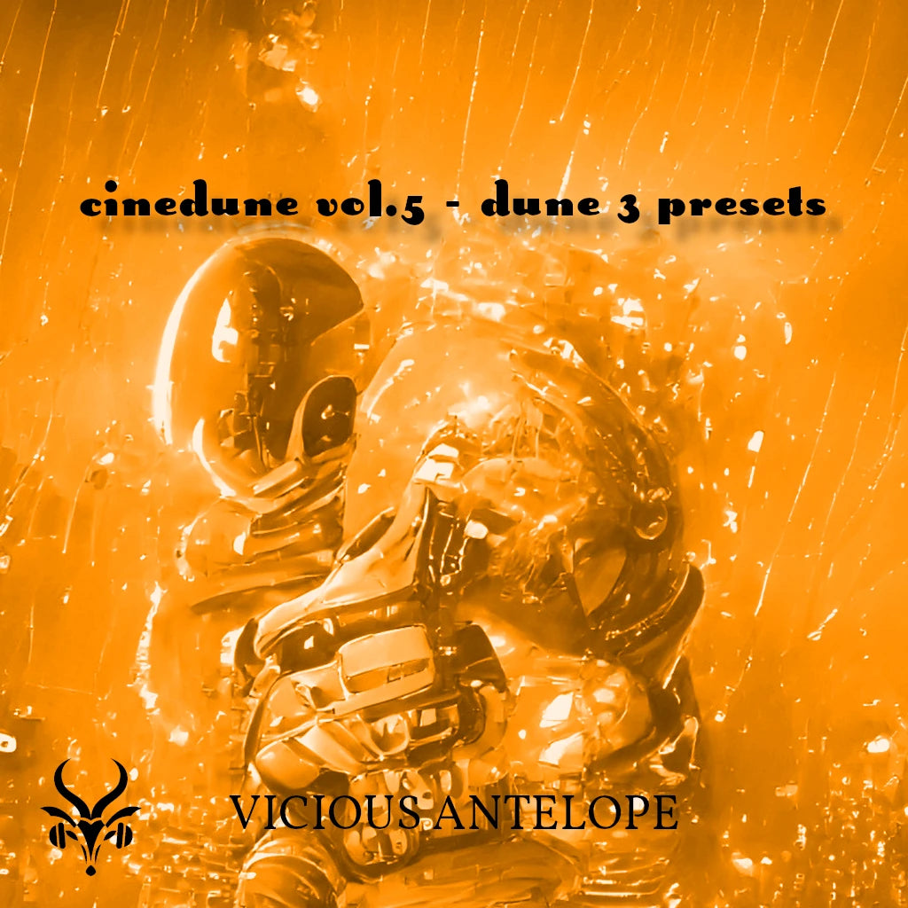 Cinedune Vol.5 preset library cover artwork for Dune 3 – Vicious Antelope