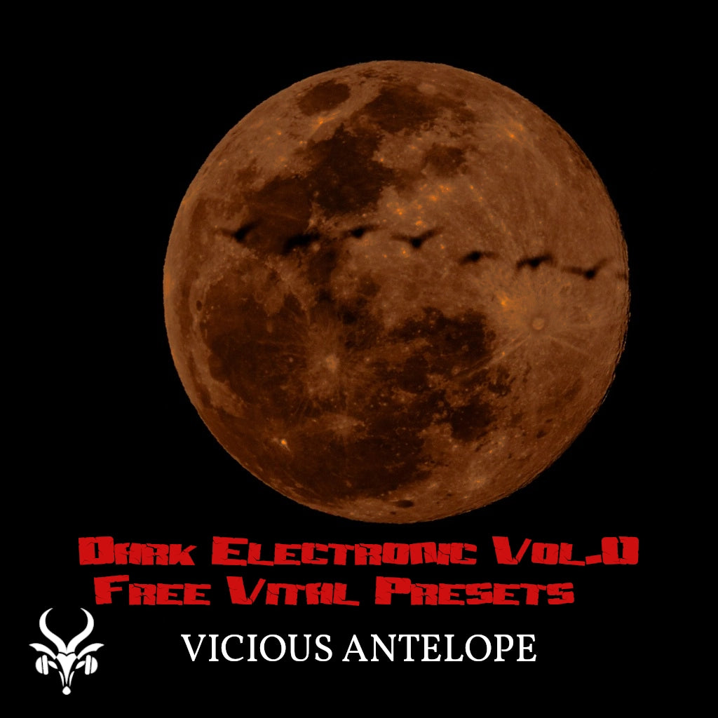 Dark Electronic Vol.0 preset pack cover artwork for Vital – Vicious Antelope