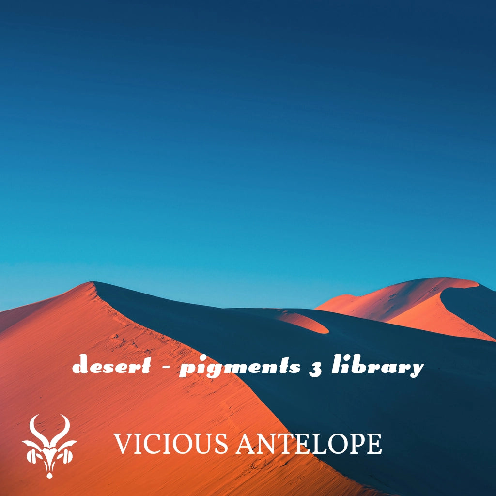 Desert preset pack cover artwork for Arturia Pigments – Vicious Antelope