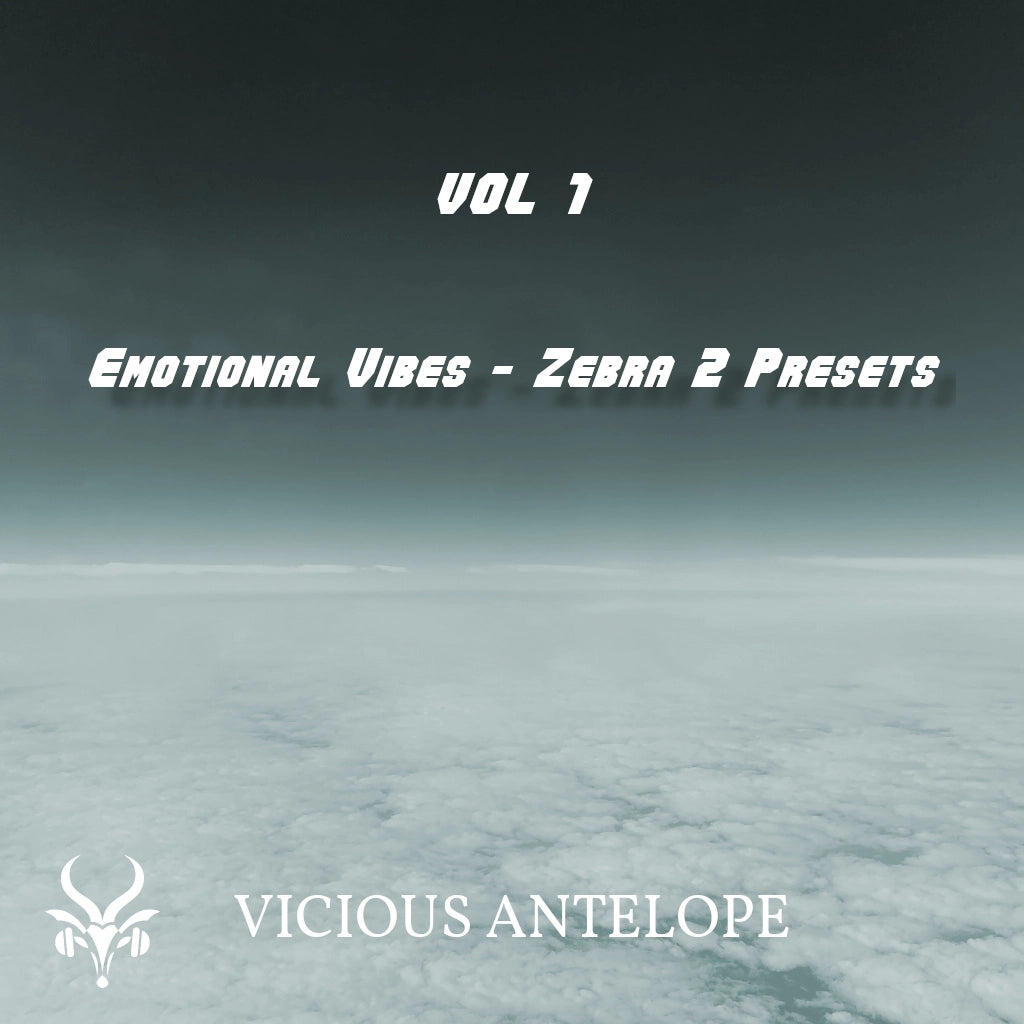 Emotional Vibes preset pack cover artwork for U-He Zebra– Vicious Antelope