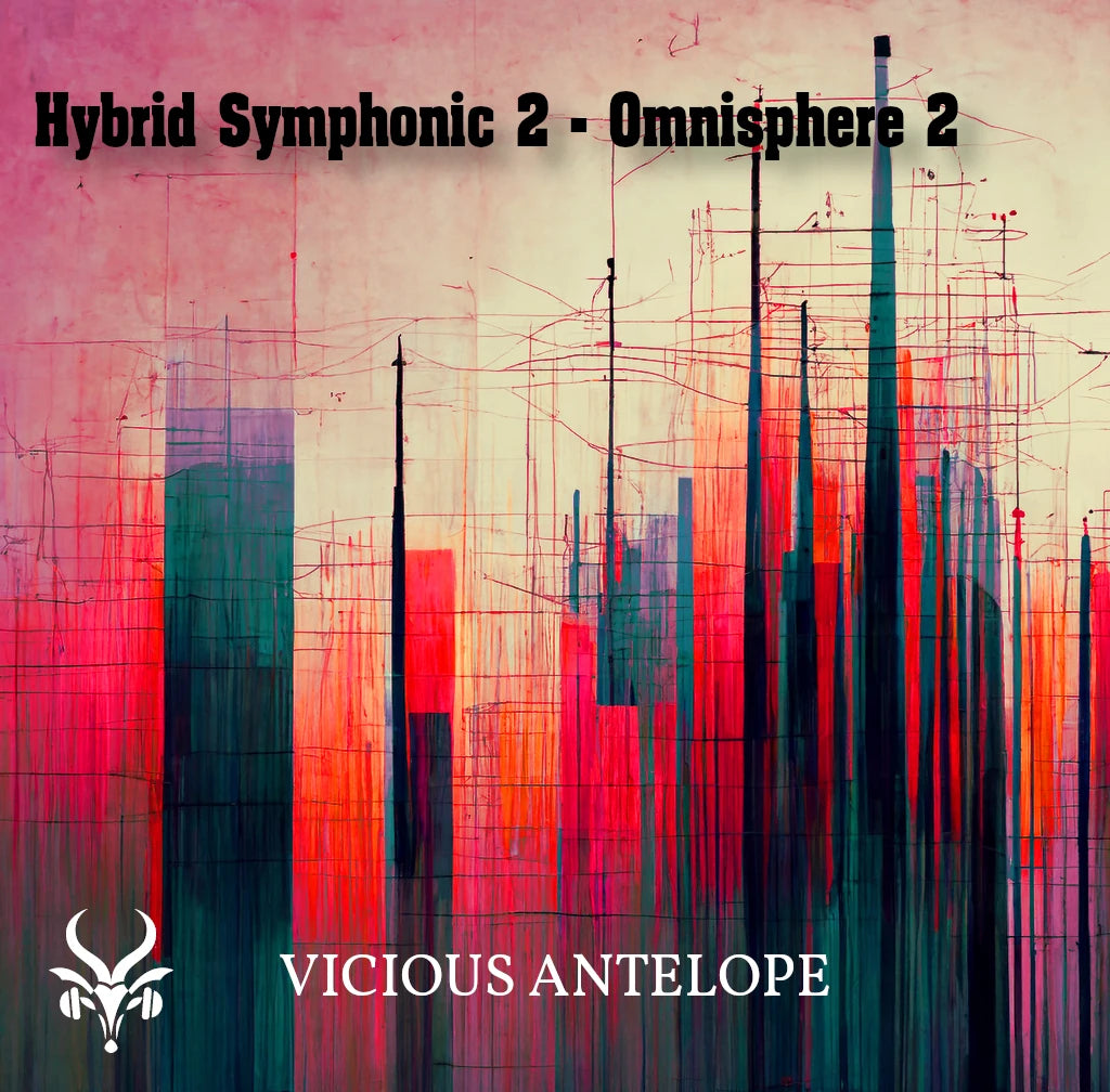 hybrid symphonic 2 preset library cover artwork for Omnisphere 3 – Vicious Antelope