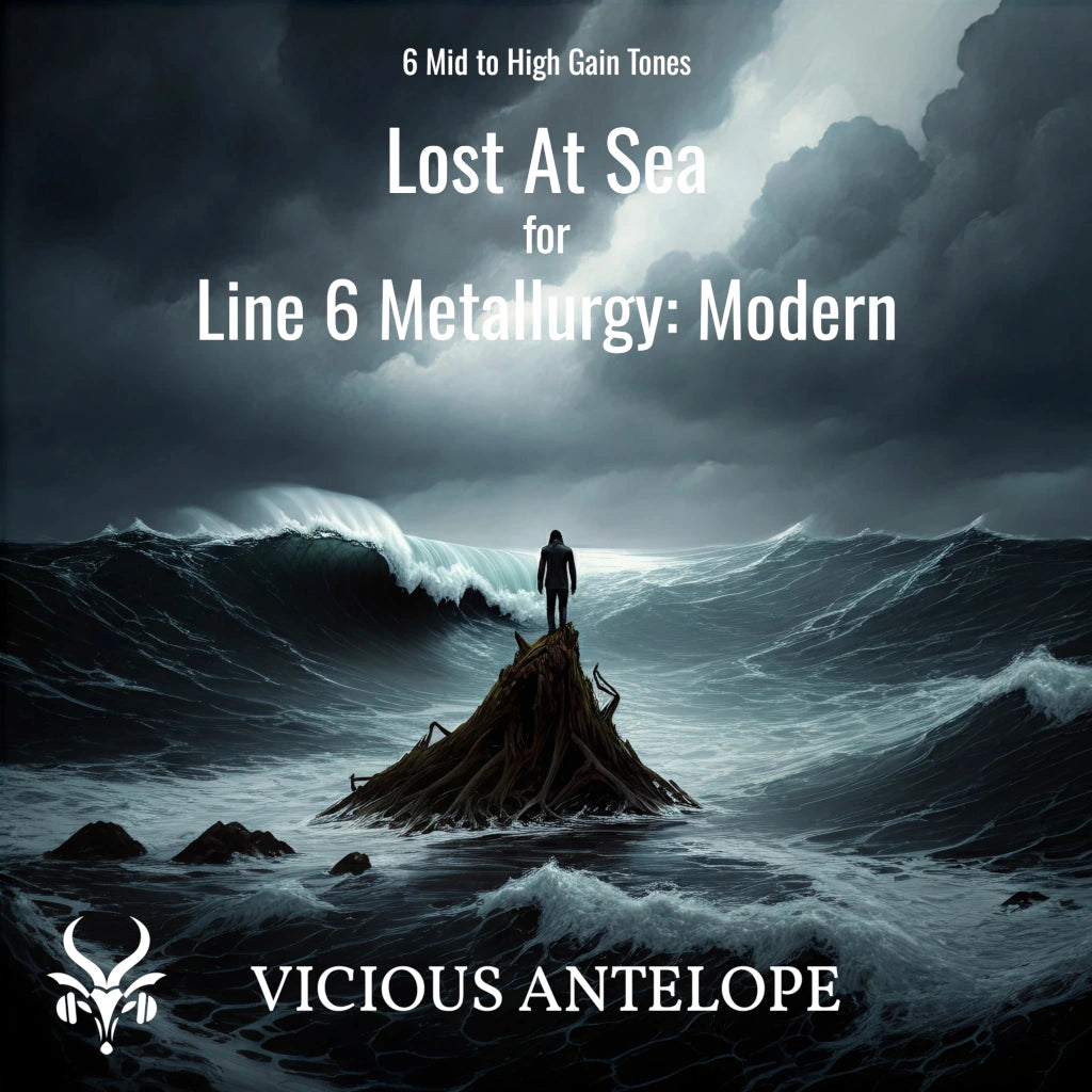 Lost At Sea guitar pack cover artwork for Line 6 Metallurgy – Vicious Antelope