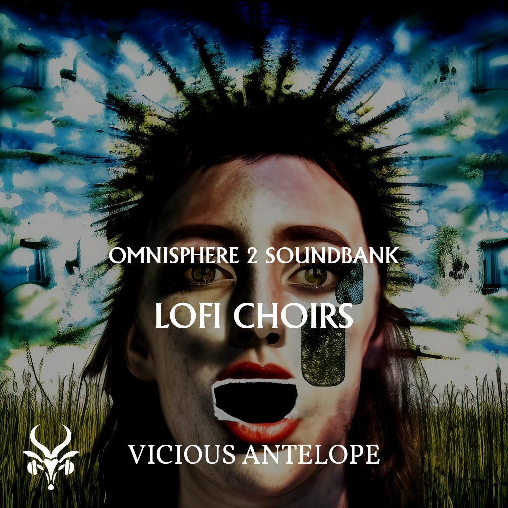 lofi choirs preset library cover artwork for Omnisphere 3 – Vicious Antelope