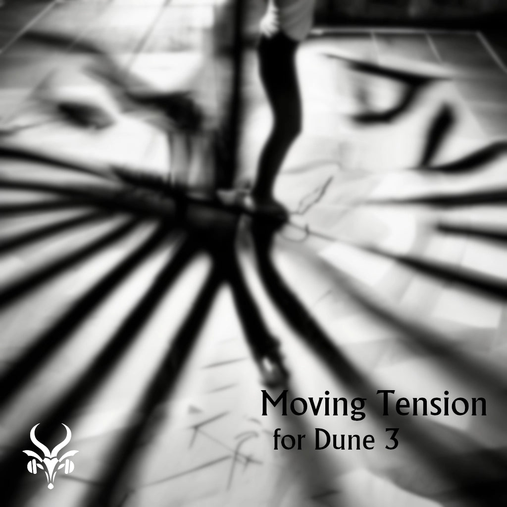 Moving Tension preset library cover artwork for Dune 3 – Vicious Antelope